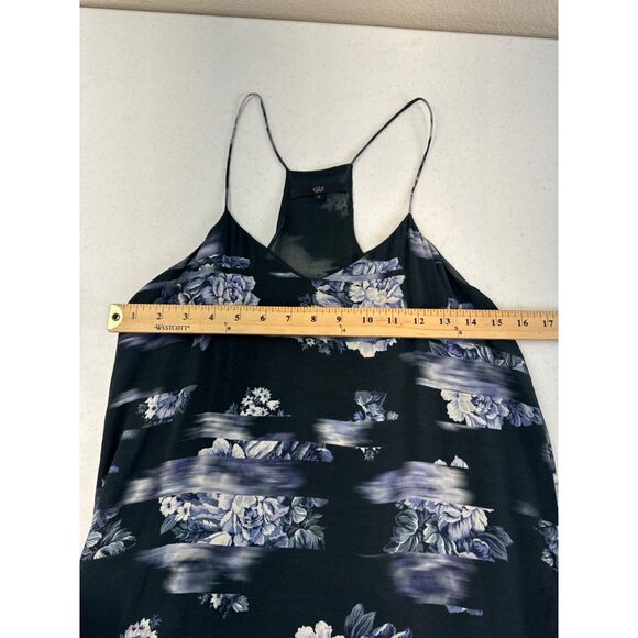 Tibi Womens Floral Midi Dress Size 2 100% Viscose & Silk Black Blue Flowy - Picture 6 of 7